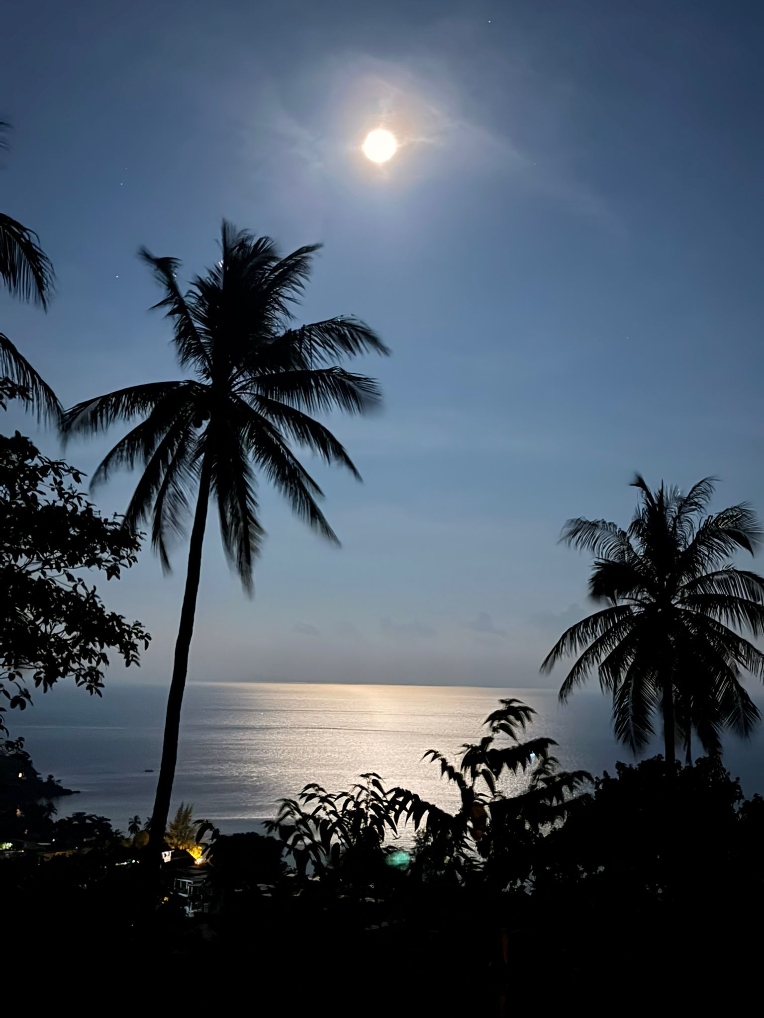 Moonlit sea view from Yama villas
