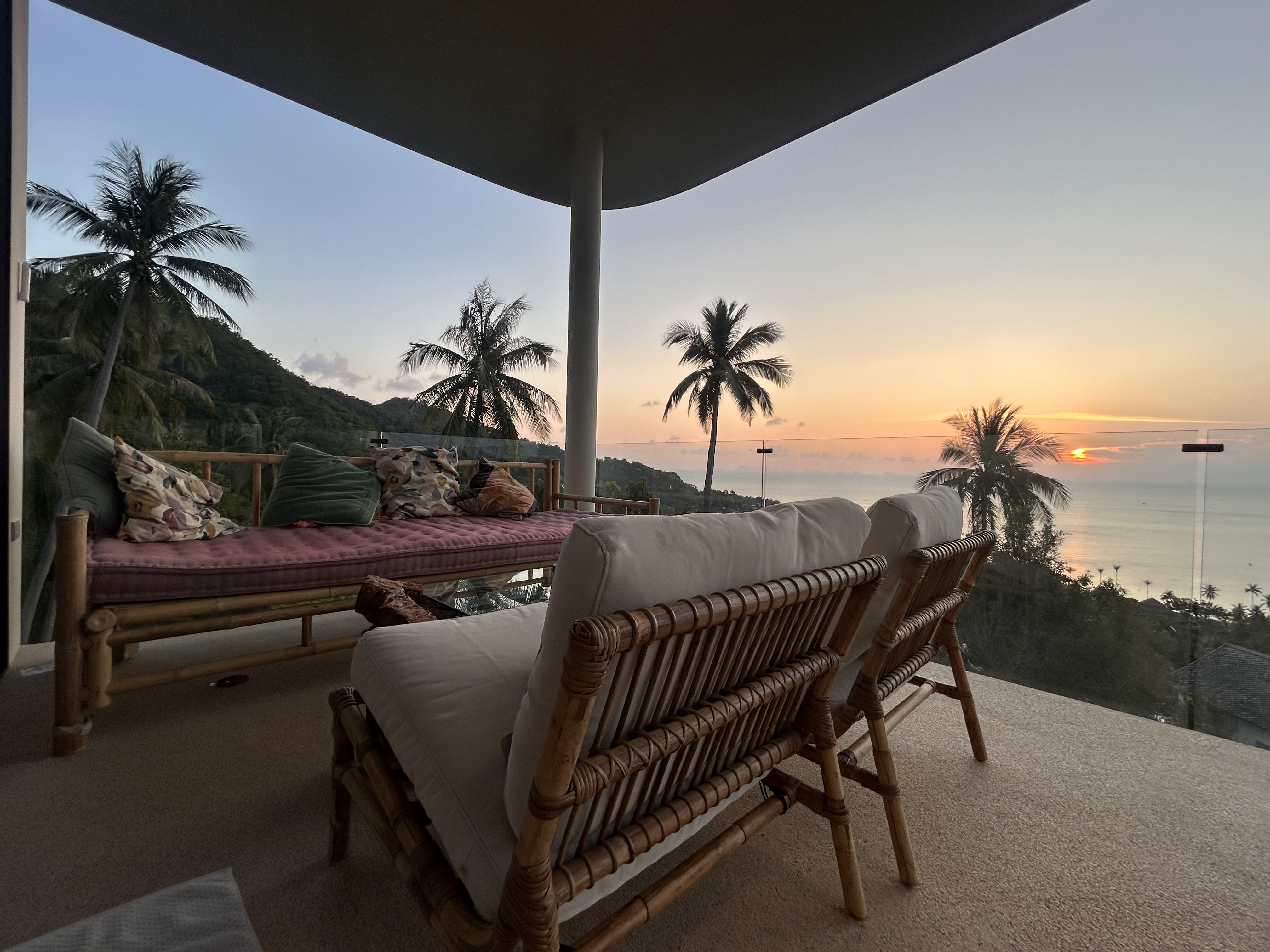 Villa C sunset view from balcony
